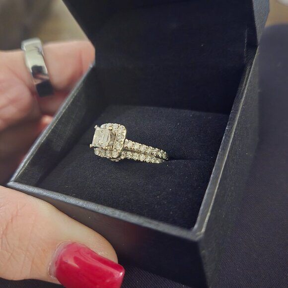 Neil Lane diamond engagement ring and wedding band 14kt. white gold - Picture 2 of 3